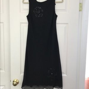 Black Cocktail Dress with Sequin Appliqué NWOT